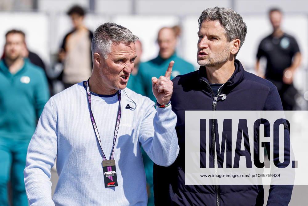Former f1 driver and now analist Ralf Schumacher of Germany looks on and Presenter Peter Hardenacke of Germany during the Formula 1 Heineken Dutch Grand Prix 2025 on Day 2 at Circuit Zandvoort on August 30, 2025 in Zandvoort, Netherlands Photo by Marcel ter Bals DeFodi Images