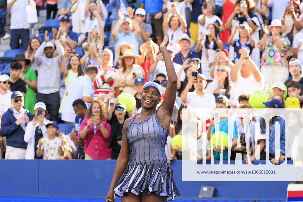 Leylah Fernandez Venus Williams (in photo) celebrates after winning their doubles match against Ulrikke Eikeri Eri Hozumi on Day 7 of the 2025 US Open at USTA Billie Jean King National Tennis Center on Saturday August 30, 2025 in the Flushing neighborhood of the Queens borough of New York City. JAVIER ROJAS PI Flushing Meadows USA - ZUMAp124 20250830_zaa_p124_104