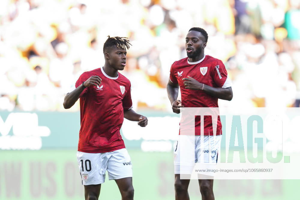 Inaki Williams and Nico Williams of Athletic Club warms up during the Spanish league, LaLiga EA Sports, football match played between Real Betis and Athletic Club at La Cartuja stadium on August 31, 2025, in Sevilla, Spain. Sevilla SPAIN - ZUMAa181 20250831_zaa_a181_005