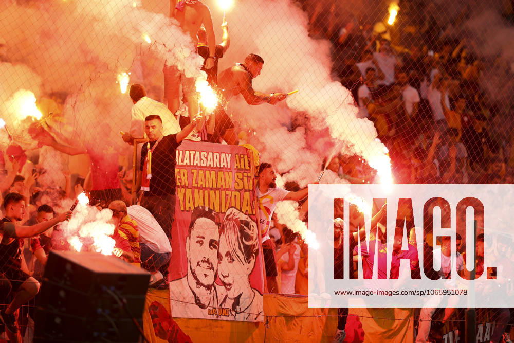 Galatasaray training session in Istanbul ISTANBUL, TURKIYE - JULY 30: Fans of Galatasaray show their support during the training session ahead of UEFA Champions League second qualifying round rematch between Zalgiris at Rams Park Stadium in Istanbul, Turkiye on July 30, 2023. Istanbul Turkey. Editorial use only. Please get in touch for any other usage.