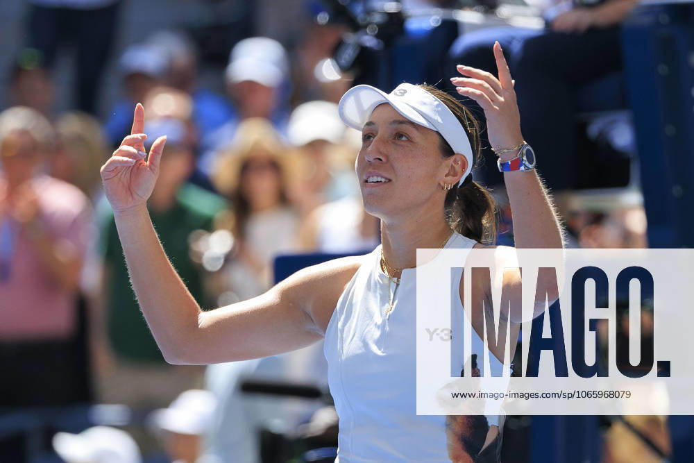 Jessica Pegula reacts after defeating Barbora Krejcikova on Day 10 of the 2025 US Open at USTA Billie Jean King National Tennis Center on Tuesday September 2, 2025 in the Flushing neighborhood of the Queens borough of New York City. JAVIER ROJAS PI Flushing Meadows USA - ZUMAp124 20250902_zaa_p124_008