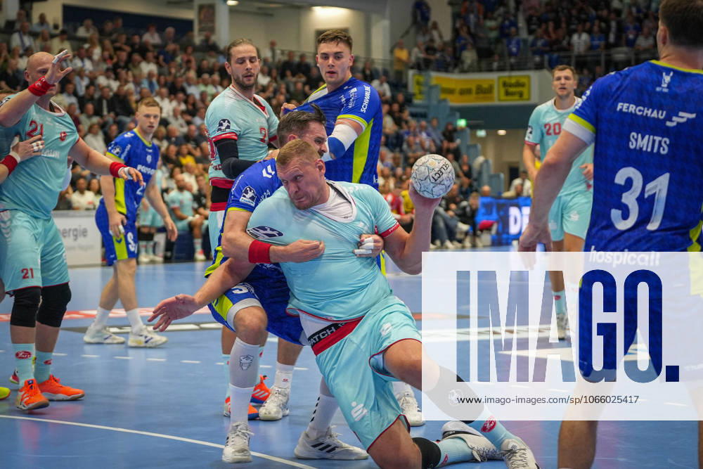 Daikin Handball Bundesliga, VfL Gummersbach MT Melsungen, 03 09 2025 Dainis Kristopans MT Melsungen, 10 , Daikin Handball Bundesliga, VfL Gummersbach MT Melsungen, 03 09 2025, Schwalbe Arena, Gummersbach, Germany