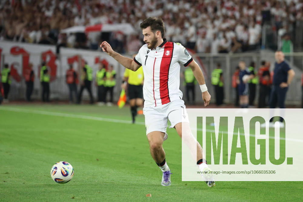 Khvicha Kvaratskhelia of Georgia during the World Cup Qualifying match between Georgia and Turkey at the The Boris Paitchadze Dinamo Arena on September 4, 2025 in Tbilisi, Georgia. Tbilisi Dinamo Arena named after Boris Paichadze, Akaki Tsereteli Avenue, Didube, Tbilisi, 0154, Georgia Georgia