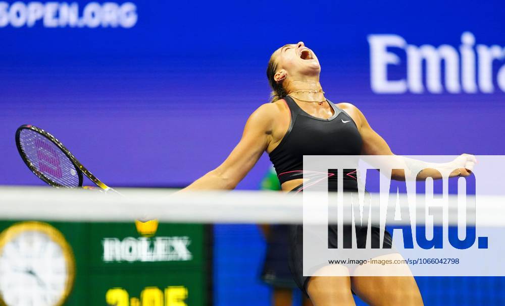 Aryna Sabalenka celebrates her semi final win over Jessica Pegula 2025 US Open, Day Twelve, USTA Billie Jean King National Tennis Center, New York, USA - 04 Sept 2025New York USTA Billie Jean King National T New York (NY) United States of America