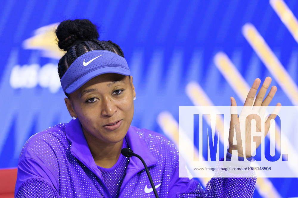 Naomi Osaka attends a press conference, PK, Pressekonferenz after losing her match against Amanda Anisimova on Day 12 of the 2025 US Open at USTA Billie Jean King National Tennis Center on Friday September 5, 2025 in the Flushing neighborhood of the Queens borough of New York City. JAVIER ROJAS PI Flushing Meadows USA - ZUMAp124 20250905_zaa_p124_019