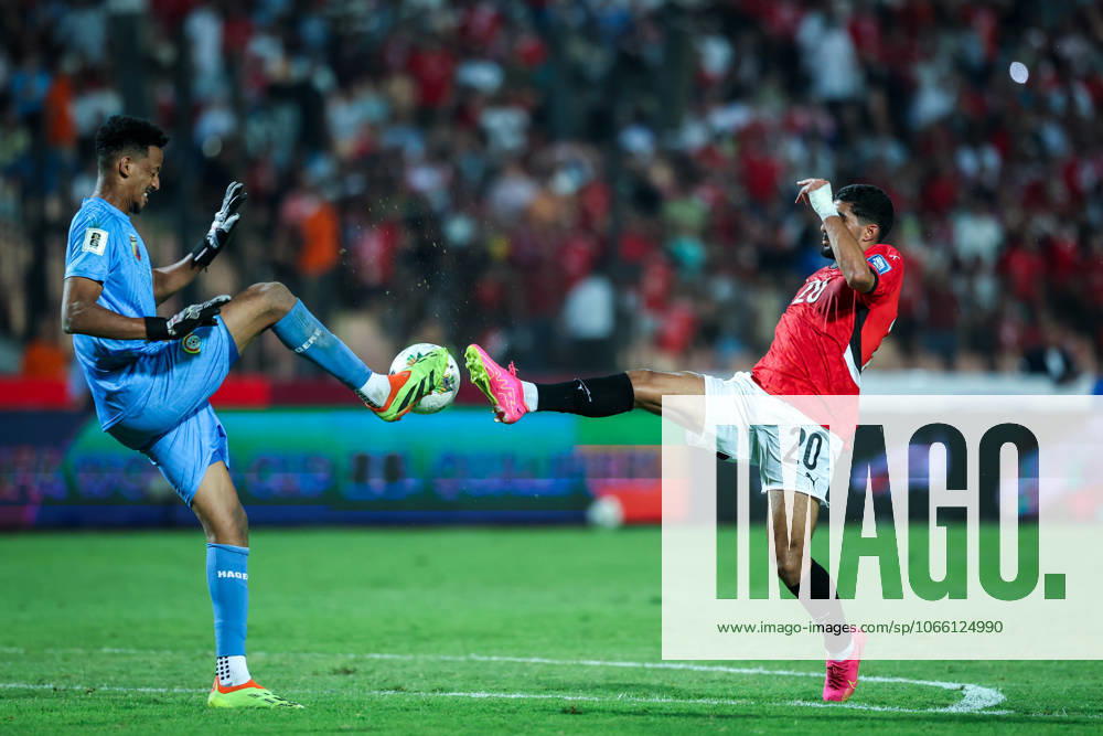 Egypt v Ethiopia - World Cup Qualifiers Ibrahim Adel of Egypt battles for possession with Abubeker Nura of Ethiopia during the FIFA World Cup, WM, Weltmeisterschaft, Fussball African qualifiers Match Group A between Egypt and Ethiopia at Cairo International Stadium in Cairo, Egypt, on September 5, 2025. Cairo Egypt