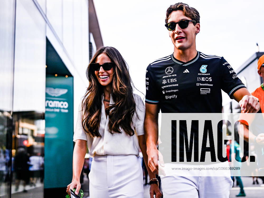 F1 Grand Prix of Italy Carmen Mundt and 63 George Russell of the Mercedes-AMG Petronas Formula One Team, Mercedes W16 Team, are in the pit lane during the FIA Formula One World Championship, WM, Weltmeisterschaft Formula 1 Pirelli Gran Premio d Italia 2025, on September 7, 2025, in Monza, Italy Monza Italy