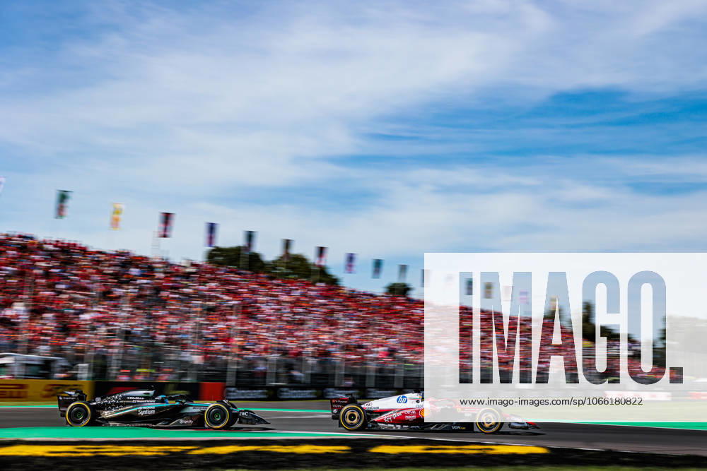 F1 - ITALIAN GRAND PRIX 2025 16 LECLERC Charles (mco), Scuderia Ferrari SF-25, action 63 RUSSELL George (gbr), Mercedes AMG F1 Team W16, action during the 2025 Formula 1 Pirelli Grand Premio dItalia, 2025 Italian Grand Prix, 16th round of the 2025 FIA Formula One World Championship, WM, Weltmeisterschaft from September 5 to 7, 2025 on the Autodromo Nazionale Monza, in Monza, Italy - MonzaItaly