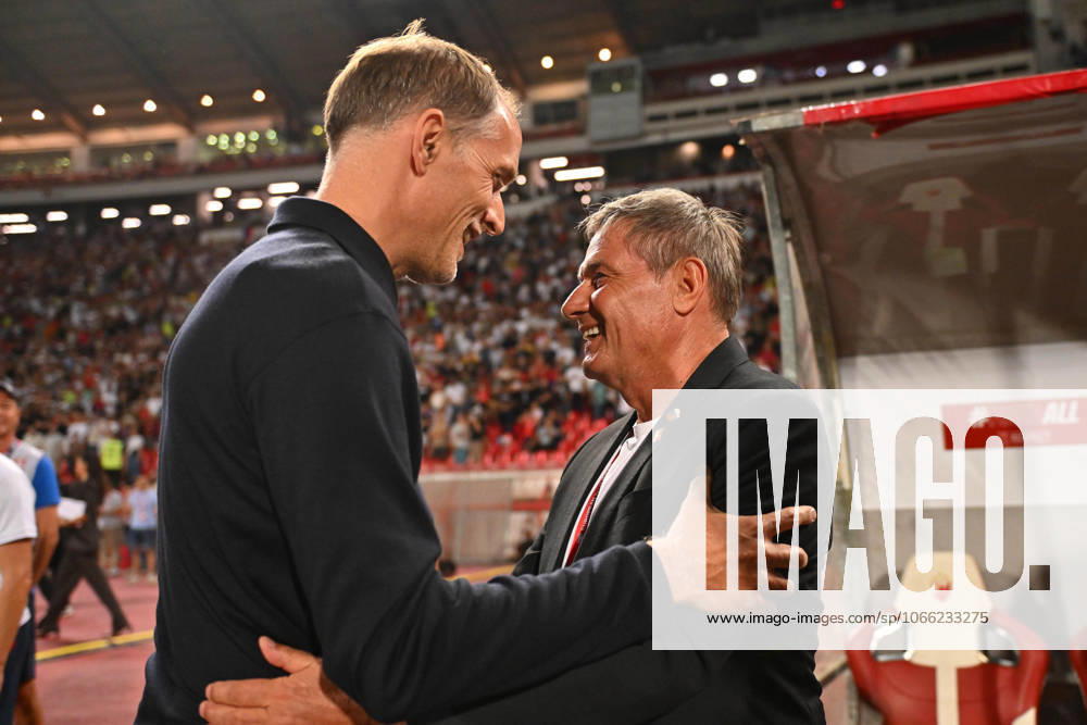 SERBIA vs ENGLAND THOMAS TUCHEL coach and DRAGAN STOJKOVIC PIKSI coach football Serbia vs England FIFA World Cup, WM, Weltmeisterschaft, Fussball qualification match at Rajko Mitic stadium, Belgrade 09.09.2025 Foto: FOOTBALL, SERBIA, ENGLAND, FIFA WORLD CUP QUALIFICATIONS MATCH Beograd Rajko Mitic stadium Serbia