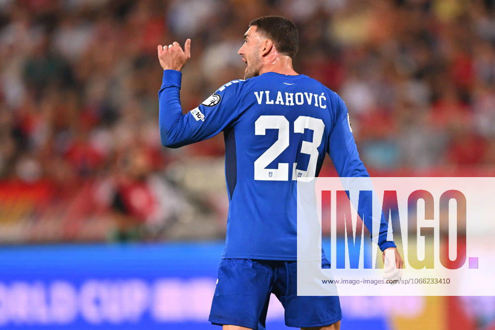 SERBIA vs ENGLAND DUSAN VLAHOVIC football Serbia vs England FIFA World Cup, WM, Weltmeisterschaft, Fussball qualification match at Rajko Mitic stadium, Belgrade 09.09.2025 Foto: FOOTBALL, SERBIA, ENGLAND, FIFA WORLD CUP QUALIFICATIONS MATCH Beograd Rajko Mitic stadium Serbia