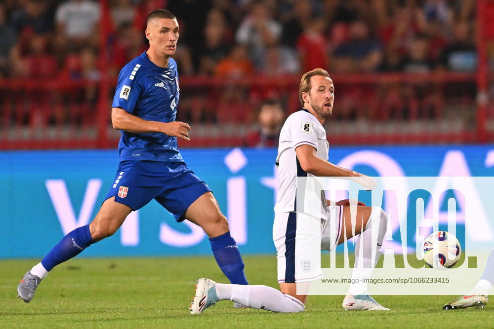 SERBIA vs ENGLAND HARRY KANE vs NIKOLA MILENKOVIC football Serbia vs England FIFA World Cup, WM, Weltmeisterschaft, Fussball qualification match at Rajko Mitic stadium, Belgrade 09.09.2025 Foto: FOOTBALL, SERBIA, ENGLAND, FIFA WORLD CUP QUALIFICATIONS MATCH Beograd Rajko Mitic stadium Serbia