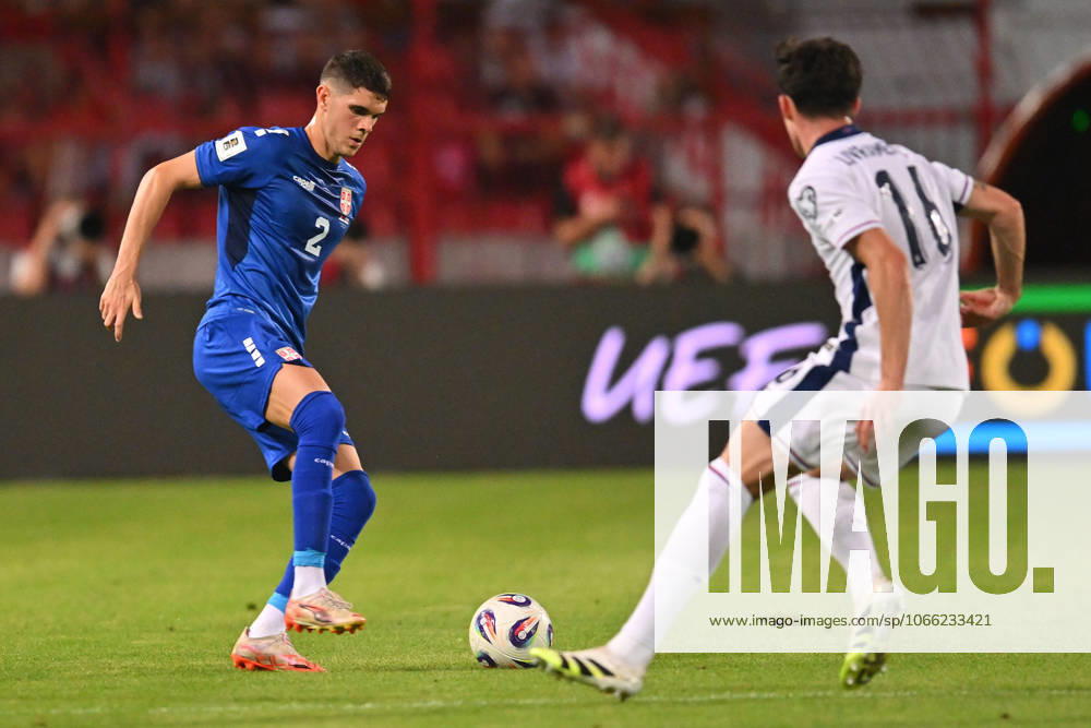 SERBIA vs ENGLAND KOSTA NEDELJKOVIC football Serbia vs England FIFA World Cup, WM, Weltmeisterschaft, Fussball qualification match at Rajko Mitic stadium, Belgrade 09.09.2025 Foto: FOOTBALL, SERBIA, ENGLAND, FIFA WORLD CUP QUALIFICATIONS MATCH Beograd Rajko Mitic stadium Serbia