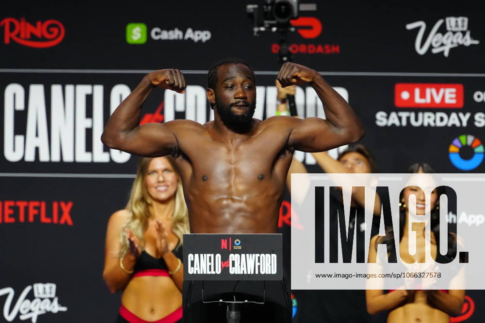 Las Vegas, Nv, Las Vegas, Nv, United States: Terrance Crawford steps on the scale at T-Mobile Arena for Canelo vs Crawford on September 12, 2025 in Las Vegas, NV, United States. ( PxImages) Las Vegas, Nv United States - ZUMAp175 20250912_zsa_p175_083