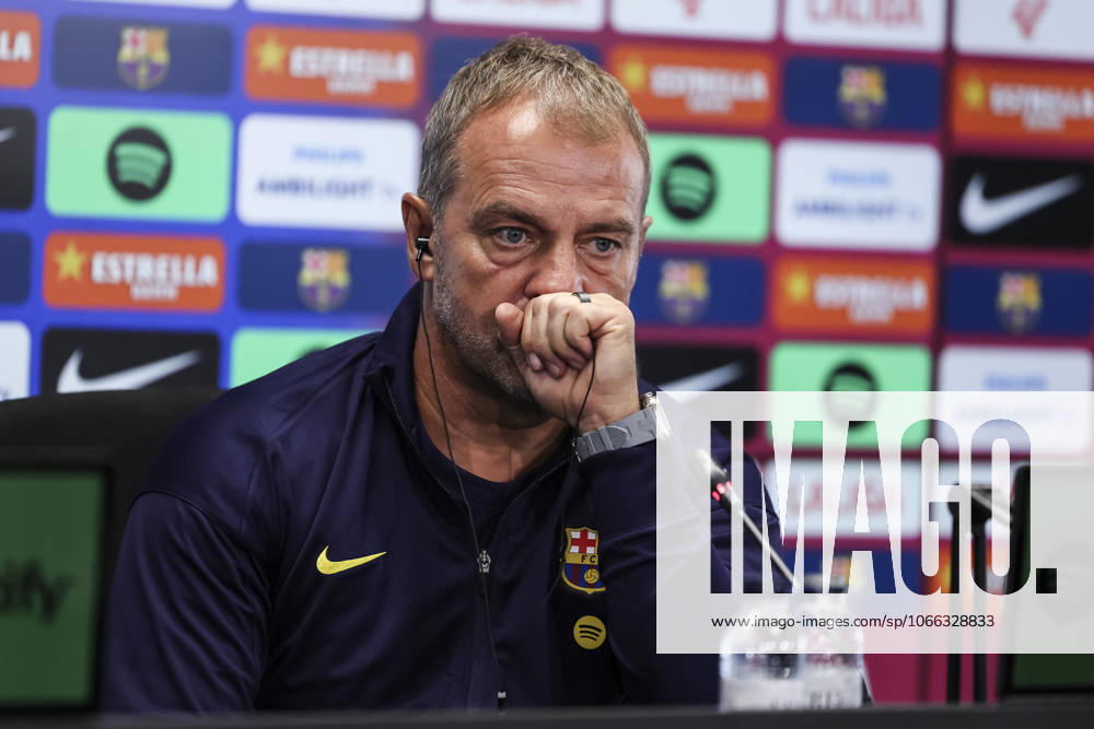 Hansi Flick, head coach of FC Barcelona, Barca attends his press conference, PK, Pressekonferenz during the training day of FC Barcelona ahead the Spanish League, La Liga EA Sports, football match against Valencia CF at Ciudad Esportiva Joan Gamper on September 13, 2025 in Sant Joan Despi, Barcelona, Spain. Sant Joan Despi SPAIN - ZUMAa181 20250913_zaa_a181_037