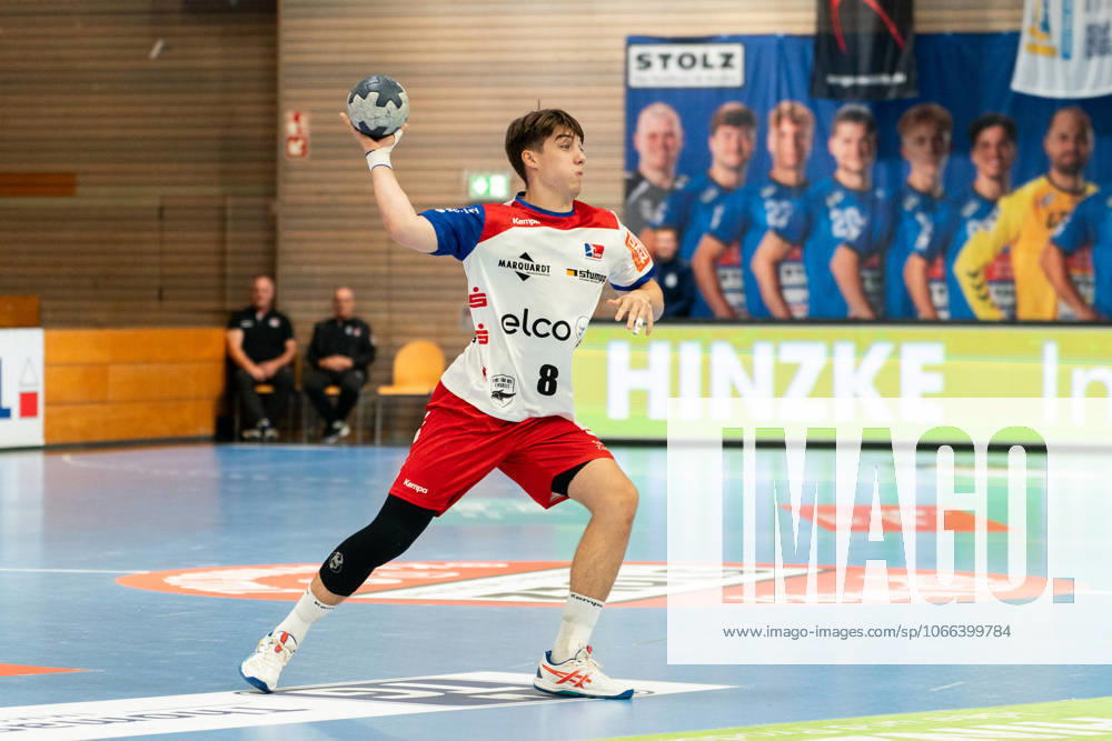 Magnus Grupe HBW Balingen Weilstetten, 08 at pass, single image, single photo, portrait, portrait, cropped, GER, VfL Luebeck Schwartau vs HBW Balingen Weilstetten, Handball, 2 Bundesliga, Matchday 3, Season 2025 2026, 13 09 2025 GER, VfL Luebeck Schwartau vs HBW Balingen Weilstetten, Handball, 2 Bundesliga, Matchday 3, Season 2025 2026, 13 09 2025 Luebeck