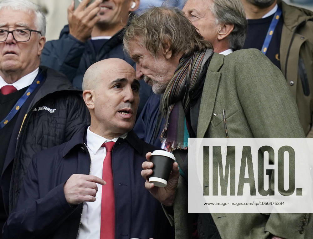 Manchester, England, 14th September 2025. Omar Berrada, CEO of Manchester United, ManU (L) and Sir Jim Ratcliffe co-owner of Manchester United during the Manchester City vs Manchester United Premier League match at the Etihad Stadium, Manchester. Picture credit should read: Andrew Yates Sportimage . SPI_203_AY_MCI_MUFC SPI-4139-0195