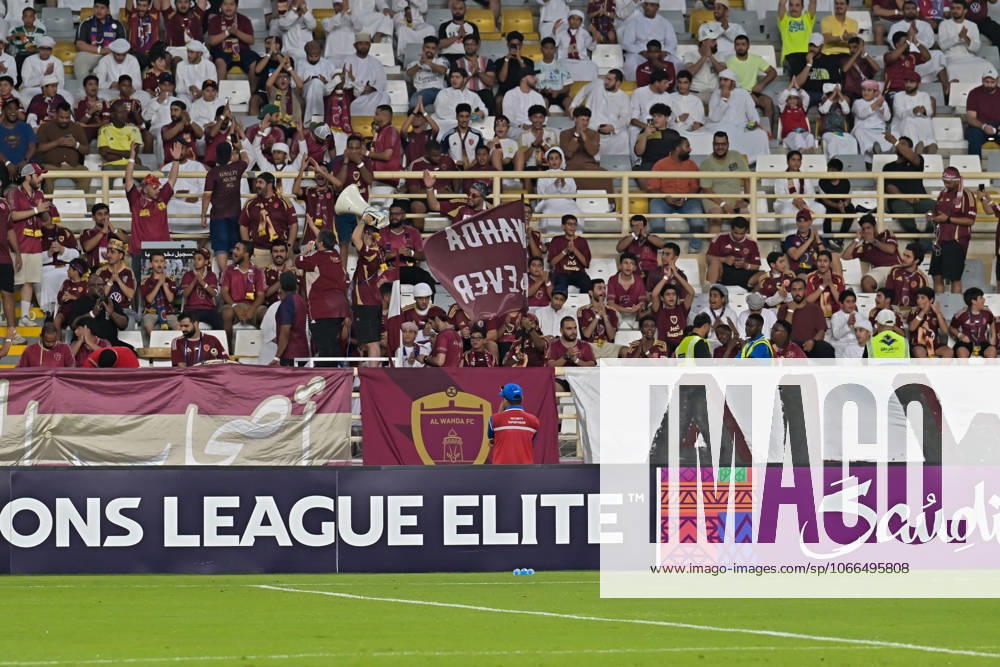 Al-Ittihad v Al-Wehda - AFC Champions League ABU DHABI, UNITED ARAB EMIRATES - SEPTEMBER 15: Fans cheer on their teams from the stands during the Asian Champions League (AFC) match between Al-Ittihad and Al-Wehda at the Al Nahyan Stadium in Abu Dhabi, United Arab Emirates, on September 15, 2025. Waleed Zein Anadolu Abu Dhabi United Arab Emirates. Editorial use only. Please get in touch for any other usage.