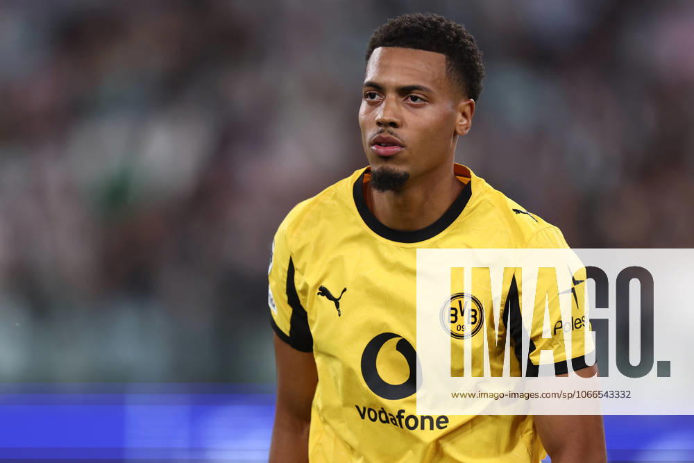 Felix Nmecha (Borussia Dortmund) looks on, UEFA Champions League 2025 26 League Phase MD1, Juventus v Borussia Dortmund - UEFA Champions League 2025 26 League Phase MD1, Allianz Stadium, September 16, 2025, Turin, Italy.