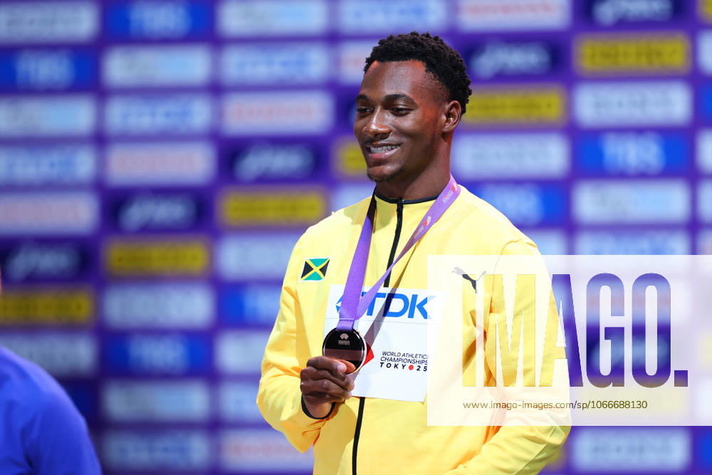 Bryan LEVELL (JAM), SEPTEMBER 20, 2025 - Athletics : World Athletics Championships Tokyo 2025 Men s 200m Medal Ceremony at National Stadium in Tokyo, Japan. aflo_304145728