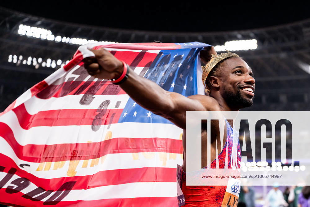 Noah Lyles of USA celebrates after the mens 4x100 meters relay during day 9 of the 2025 World Athletics Championships on September 21, 2025 in Tokyo Photo Joel Marklund BILDBYRAN kod JM JM0738 bbeng friidrott athletics friidrett 2025 world athletics championships world athletics championships tokyo 25 friidrotts vm friidretts vm vm jubel