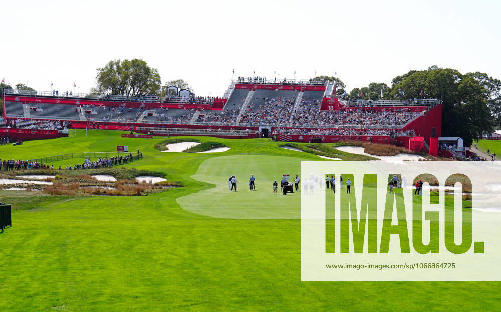 GOLF - Ryder Cup 2025 FARMINGDALE,NEW YORK,USA,23.SEP.25 - GOLF - Ryder Cup 2025, Bethpage Black Course, preview. Image shows an overview of 18th hole . GEPAxpictures Spurlock