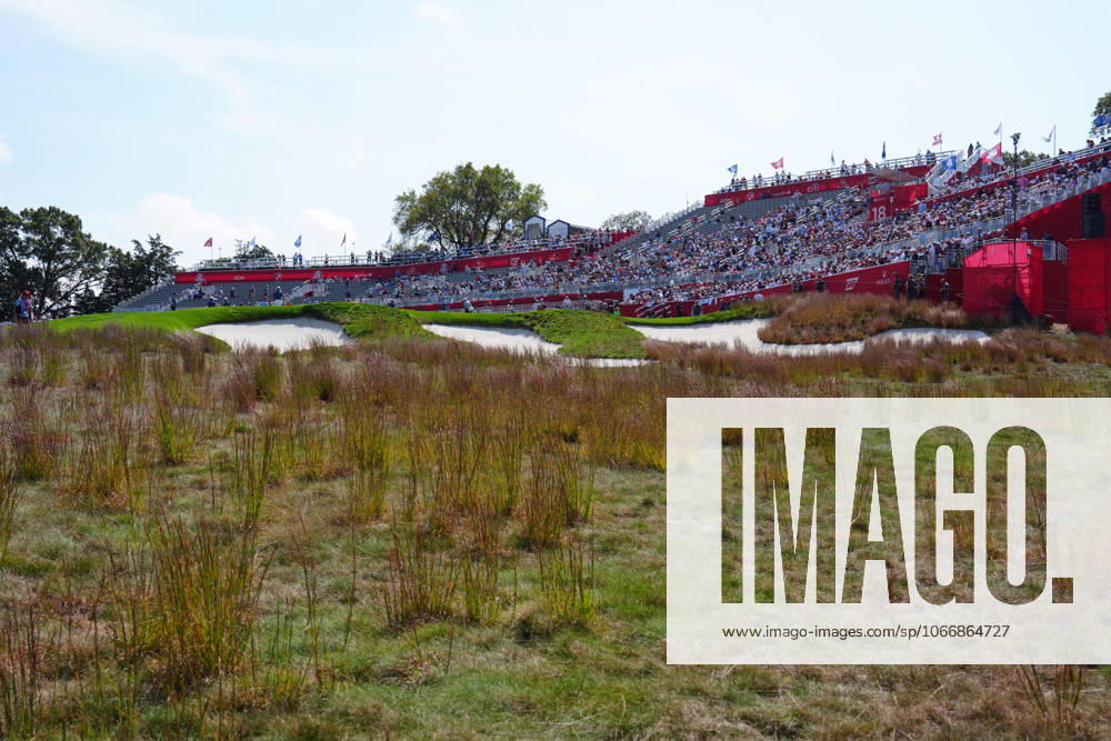 GOLF - Ryder Cup 2025 FARMINGDALE,NEW YORK,USA,23.SEP.25 - GOLF - Ryder Cup 2025, Bethpage Black Course, preview. Image shows an overview of 18th hole . GEPAxpictures Spurlock