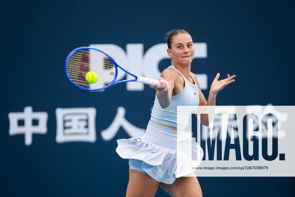 Marta Kostyuk of Ukraine returns a shot in the Women s Singles Round of 64 match against Ella Seidel of Germany on day 6 of the 2025 China Open at National Tennis Center on September 27, 2025 in Beijing, China.