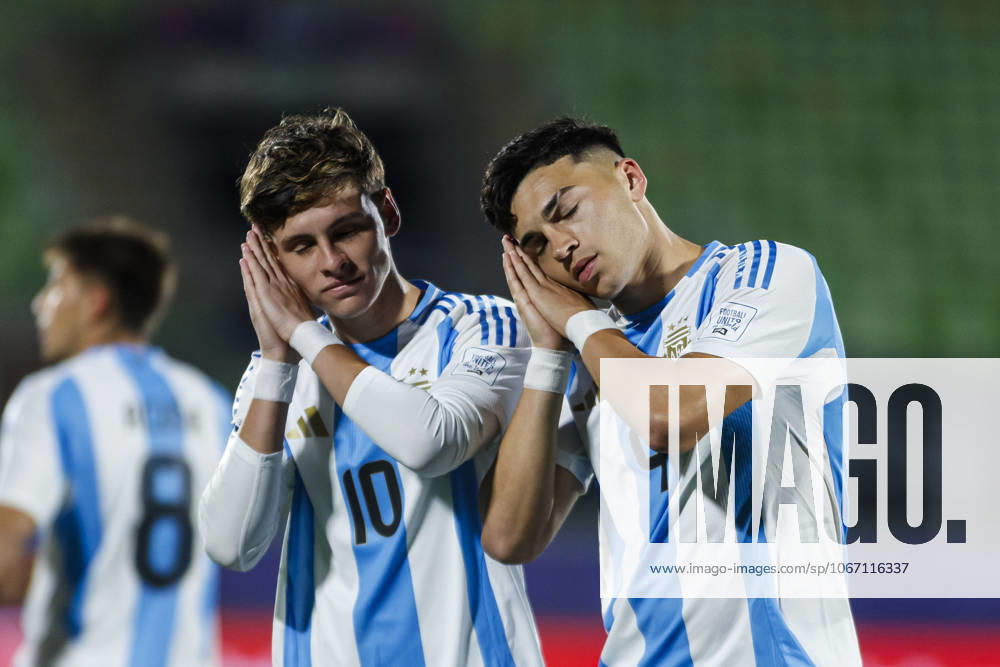 Cuba v Argentina: Group D - FIFA U-20 World Cup Chile 2025 Valparaiso, Chile - September 28: Alejo Sarco of Argentina celebrates his first goal during the FIFA U-20 World Cup Chile 2025 Group D match between Cuba and Argentina at Estadio ElÃaas Figueroa Brander on September 28, 2025 in Valparaiso, Chile Valparaiso Estadio ElÃaas Figueroa Brander Valparaiso Chile