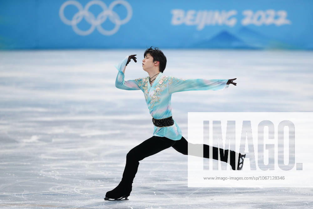 Beijing 2022 Olympic Games, Olympische Spiele, Olympia, OS BEIJING, CHINA - FEBRUARY 10: Yuzuru Hanyu of Japan performs during the Men s Free Skating of the Figure skating, Eiskunstlauf events at the Beijing 2022 Olympic Games, Beijing, China, 10 February 2022. Beijing China. Editorial use only. Please get in touch for any other usage.
