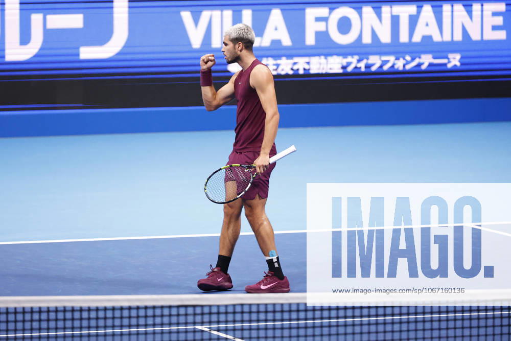 Carlos ALCARAZ (ESP) in action against Taylor FRITZ (USA) during the Singles Final match of the Japan Open Tennis Championships at Ariake Colosseum in Tokyo. The tournament runs from September 22 to 30. Tokyo Japan - ZUMAm191 20250930_aap_m191_023