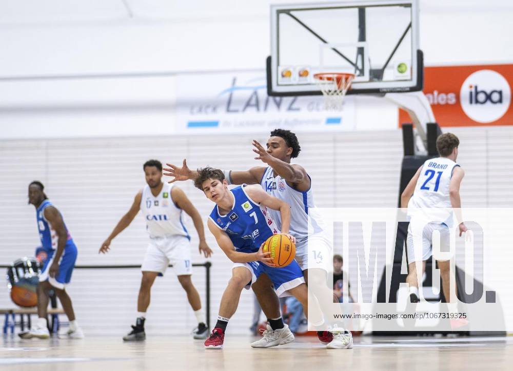 BASKETBALL PRO B SUED 2 GAME DAY BASKETBALL LÖWEN VS BBC COBURG p 03 10 2025 Erfurt Basketball ProB South Season 2025 2026 Main Round Riethsporthalle Erfurt 2 Matchday Basketball Loewen BBC Coburg in photo Jeremie Fotso Sighom 14 CATL Basketball Loewen in duel with Nico Wenzl 8 BBC Coburg Germany Thueringen Erfurt Copyright SaschaxFromm