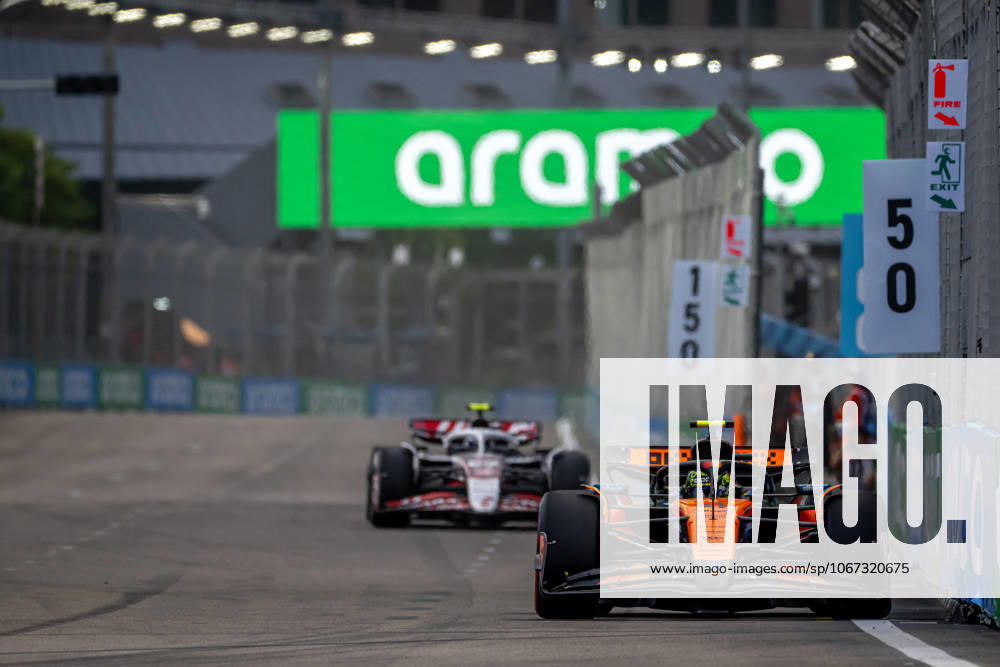 MARINA BAY, SINGAPORE: Lando Norris, racing for the McLaren F1 team during the 2025 Formula 1 Singapore Grand Prix at the Marina Bay Street Circuit in Marina Bay, Singapore