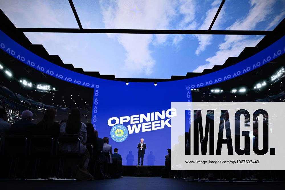 AUSTRALIAN OPEN TENNIS LAUNCH, Australian Open CEO Craig Tiley speaks during the launch of the 2026 Australian Open tennis tournament, in Melbourne, Tuesday, October 7, 2025. ( NO ARCHIVING MELBOURNE VICTORIA AUSTRALIA