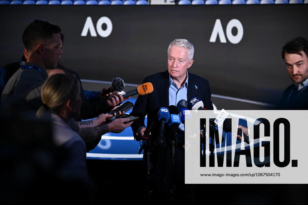 AUSTRALIAN OPEN TENNIS LAUNCH, Australian Open CEO Craig Tiley speaks to media following the launch of the 2026 Australian Open tennis tournament, in Melbourne, Tuesday, October 7, 2025. ( NO ARCHIVING MELBOURNE VICTORIA AUSTRALIA