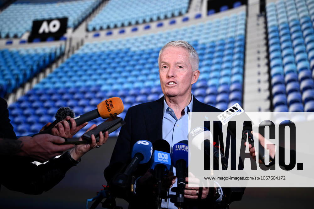 AUSTRALIAN OPEN TENNIS LAUNCH, Australian Open CEO Craig Tiley speaks to media following the launch of the 2026 Australian Open tennis tournament, in Melbourne, Tuesday, October 7, 2025. ( NO ARCHIVING MELBOURNE VICTORIA AUSTRALIA