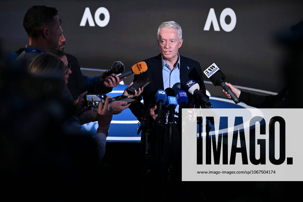 AUSTRALIAN OPEN TENNIS LAUNCH, Australian Open CEO Craig Tiley speaks to media following the launch of the 2026 Australian Open tennis tournament, in Melbourne, Tuesday, October 7, 2025. ( NO ARCHIVING MELBOURNE VICTORIA AUSTRALIA