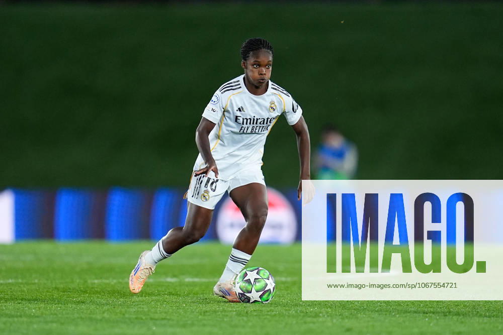 Linda Caicedo of Real Madrid in action during the UEFA Womenâ€⠢s Champions League 2025 26 League Phase MD1, football match played between Real Madrid CF and AS Roma at Alfredo Di Stefano stadium on October 08, 2025, in Valdebebas, Madrid, Spain. Valdebebas Spain - ZUMAa181 20251008_zaa_a181_161