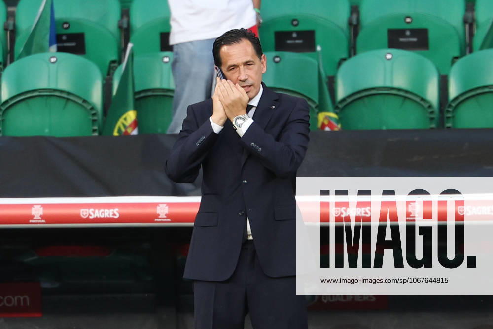 Estadio Jose de Alvalade Lisbon Portugal, Saturday 11 October 2025 UEFA European Qualifiers Group F, Qualifying round Portugal Republic of Ireland, Pedro Proenca FPF, President of the Liga Portuguesa de Futebol Portuguese Football Association on cell phone
