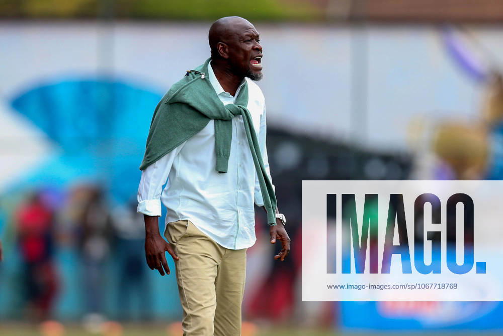 Gor Mahia Coach Charles Akonnor gestures from the touchline against KCB during Sportpesa league match played on 5th October 2025 at Dandora Stadium.Photo Tracy Benta
