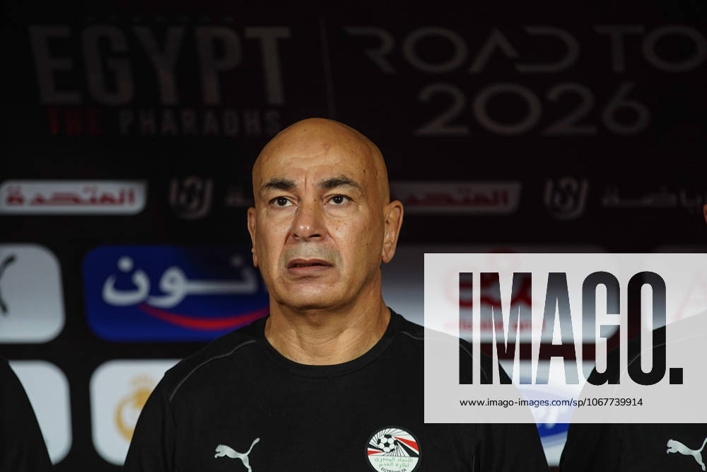 Egypt V Guinea-Bissau - FIFA World Cup, WM, Weltmeisterschaft, Fussball African Qualifiers - Match Group A Head coach Hossam Hassan of Egypt participates in the FIFA World Cup African qualifiers Match Group A between Egypt and Guinea-Bissau at Cairo International Stadium in Cairo, Egypt, on October 12, 2025. cairo Egypt