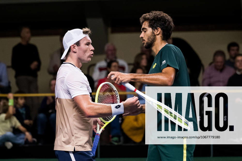 Lucas Miedler of Austria and Francisco Cabral of Portugal celebrate after competing in a men s doubles tennis match during day 2 of the ATP 250 Nordic Open on October 14, 2025 in Stockholm Photo Emma Wallskog BILDBYRAN COP 320 EW0578 tennis nordic open nordic open 2024 bbeng jubel