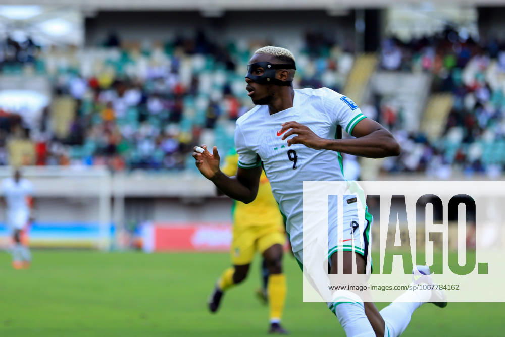 Victor Osimhen of Nigeria during the 2026 FIFA World Cup, WM, Weltmeisterschaft, Fussball qualifier match between Super Eagles of Nigeria and Benin Republic at Godwill Akpabio Stadium on October 14, 2025 in Uyo, Nigeria. Photo by Nsidibe Akpan