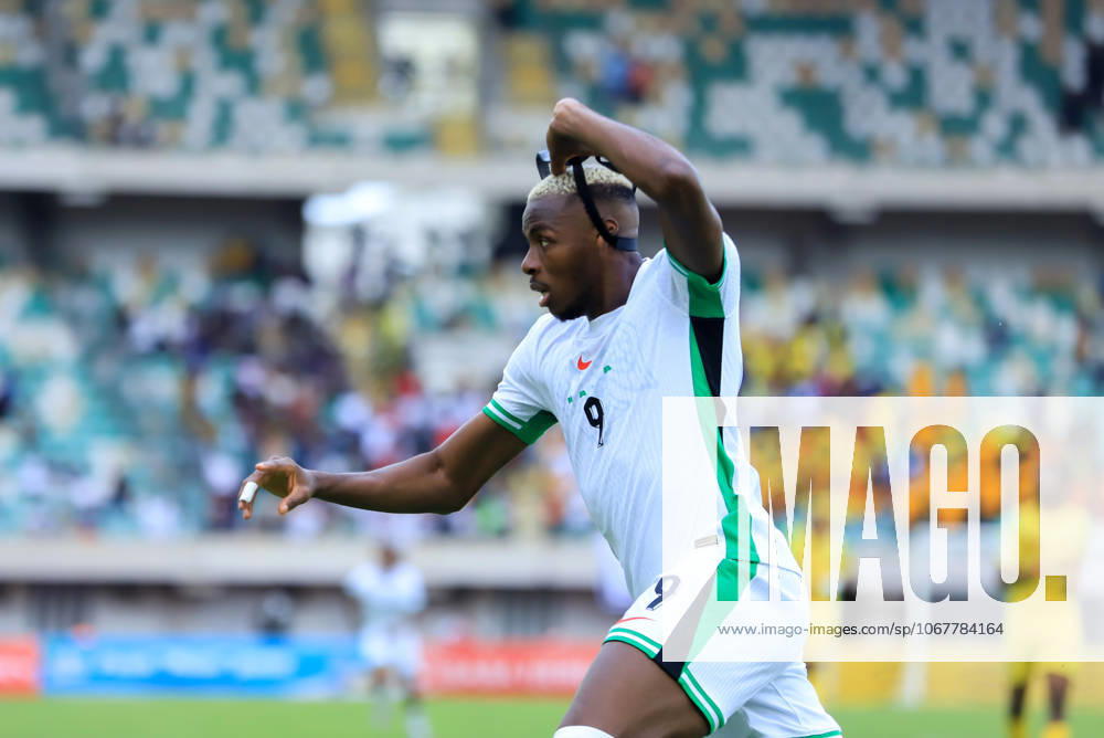 Victor Osimhen of Nigeria during the 2026 FIFA World Cup, WM, Weltmeisterschaft, Fussball qualifier match between Super Eagles of Nigeria and Benin Republic at Godwill Akpabio Stadium on October 14, 2025 in Uyo, Nigeria. Photo by Nsidibe Akpan
