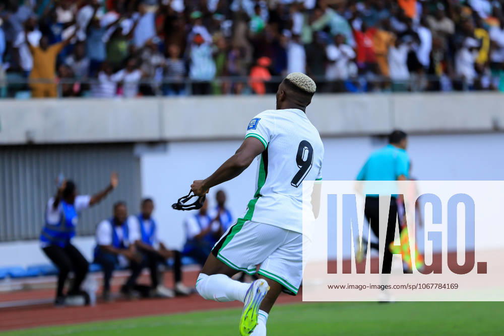 Victor Osimhen of Nigeria during the 2026 FIFA World Cup, WM, Weltmeisterschaft, Fussball qualifier match between Super Eagles of Nigeria and Benin Republic at Godwill Akpabio Stadium on October 14, 2025 in Uyo, Nigeria. Photo by Nsidibe Akpan