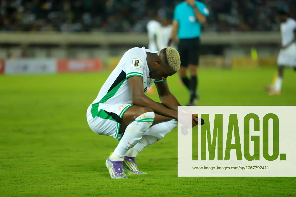 Victor Osimhen of Nigeria during the 2026 FIFA World Cup, WM, Weltmeisterschaft, Fussball qualifier match between Super Eagles of Nigeria and Benin Republic at Godwill Akpabio Stadium on October 14, 2025 in Uyo, Nigeria. Photo by Nsidibe Akpan