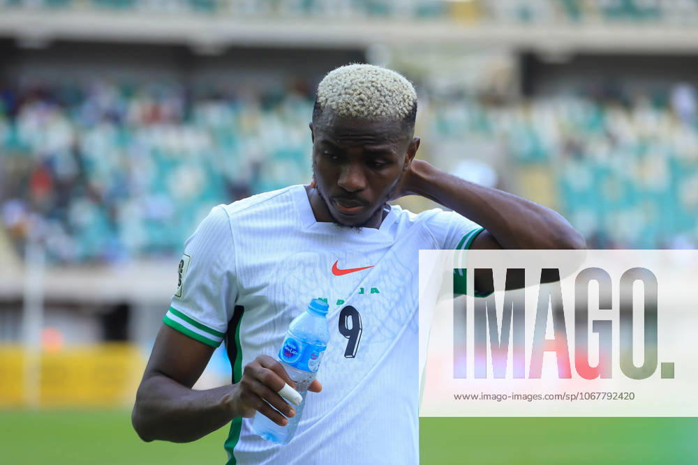 Victor Osimhen of Nigeria during the 2026 FIFA World Cup, WM, Weltmeisterschaft, Fussball qualifier match between Super Eagles of Nigeria and Benin Republic at Godwill Akpabio Stadium on October 14, 2025 in Uyo, Nigeria. Photo by Nsidibe Akpan