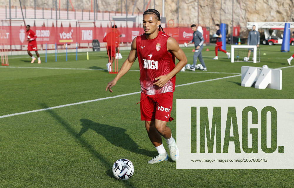 La Turbie, France October 14, 2025 AS Monaco Football Club team training Session at the Headquarter with german Paris Josua Brunner Mandoga Media Germany AS Monaco Football Club team training at the Headquarter