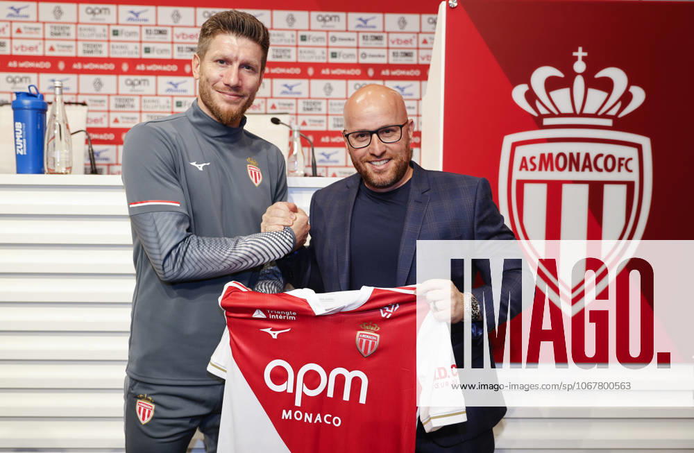La Turbie, France October 14, 2025 AS Monaco Football Club Press Conference with new Belgian Head Coach Sebastien Pocognoli and Sporting Director Thiago Scuro Mandoga Media Germany AS Monaco Football Club team training at the Headquarter