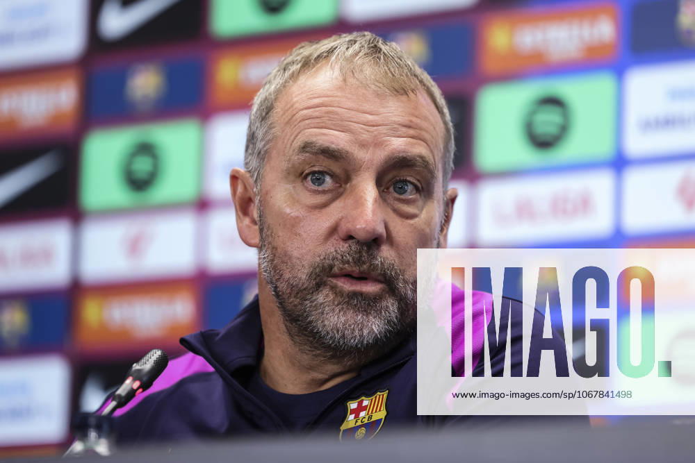 Hansi Flick, head coach of FC Barcelona, Barca attends his press conference, PK, Pressekonferenz during the training day of FC Barcelona ahead the Spanish League, La Liga EA Sports, football match against Girona FC at Ciudad Esportiva Joan Gamper on October 17, 2025 in Sant Joan Despi, Barcelona, Spain. Sant Joan Despi SPAIN - ZUMAa181 20251017_zaa_a181_069