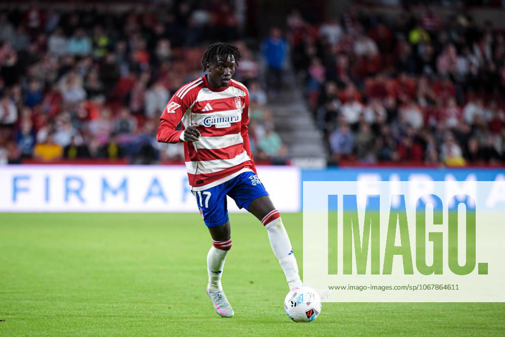 ESP: Granada CF v UD Las Palmas - Liga Hypermotion GRANADA, SPAIN - OCTOBER 10: Souleymane Faye of Granada CF during the match between Granada CF and UD Las Palmas of Hypermotion League on October 10, 2025 at Nuevo Los Carmenes Stadium in Granada, Spain. (Photo by Samuel Carreno) Granada Granada Andalucia Spain